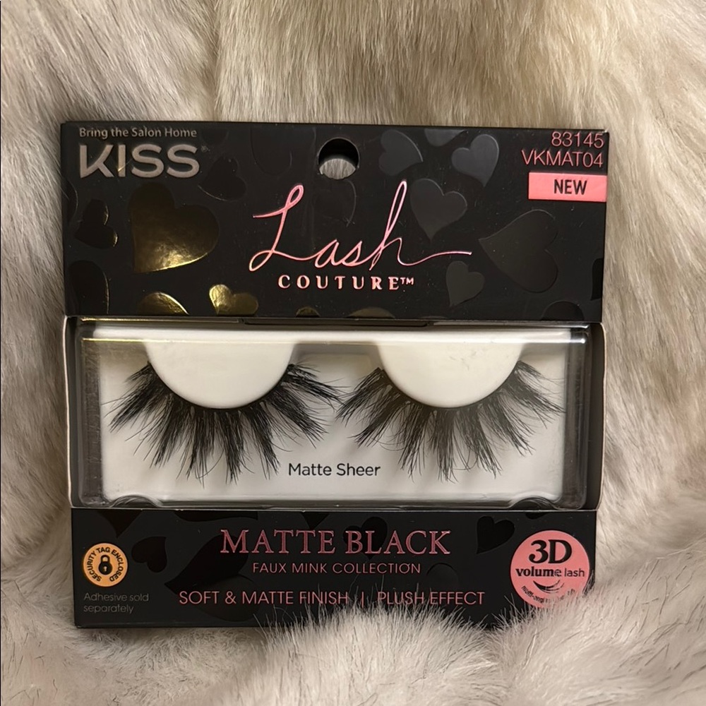 KISS Lash Couture Matte Black Faux Mink Lashes - New